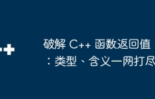 破解 C++ 函数返回值：类型、含义一网打尽