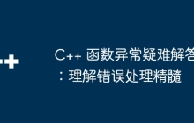C++ 函数异常疑难解答：理解错误处理精髓