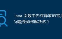 Java 函数中内存释放的常见问题是如何解决的？