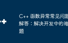 C++ 函数异常常见问题解答：解决开发中的难题