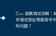 C++ 函数调试详解：如何调试预处理器指令中的问题？