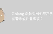 Golang 函数文档中应包含哪些警告或注意事项？