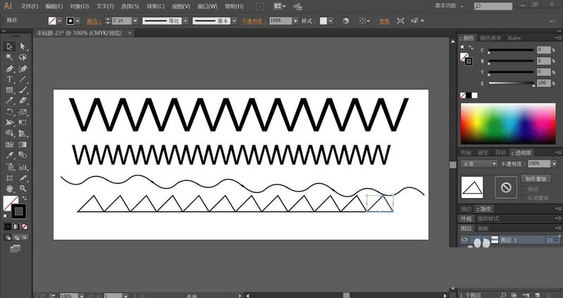 Cara melukis garisan zigzag berbilang gaya dalam ai Langkah-langkah untuk melukis garisan zigzag dalam ai