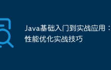 Java基础入门到实战应用：性能优化实战技巧