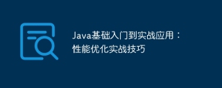Introduction to Java Basics to Practical Applications: Practical Techniques for Performance Optimization