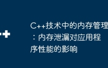 C++技术中的内存管理：内存泄漏对应用程序性能的影响