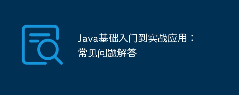 실제 응용 프로그램을 위한 Java 기초 소개: 자주 묻는 질문