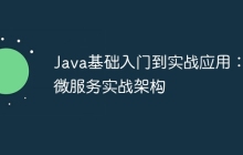 Java基础入门到实战应用：微服务实战架构