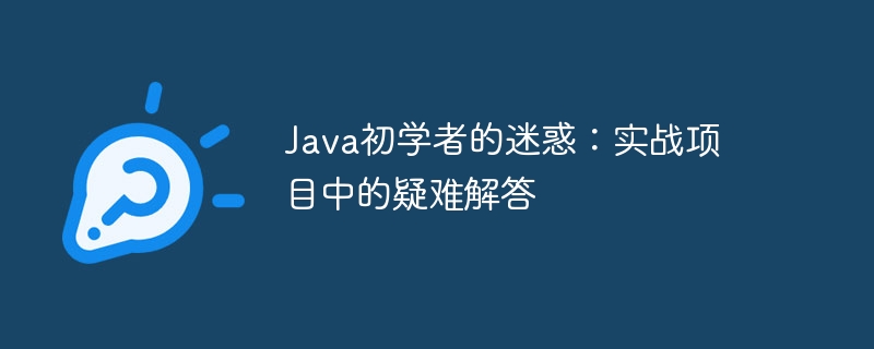 Java 初心者の混乱: 実践的なプロジェクトのトラブルシューティング