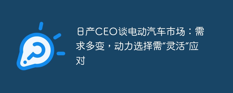 日産CEO、電気自動車市場について語る：需要は変化しており、電力選択は「柔軟」である必要がある