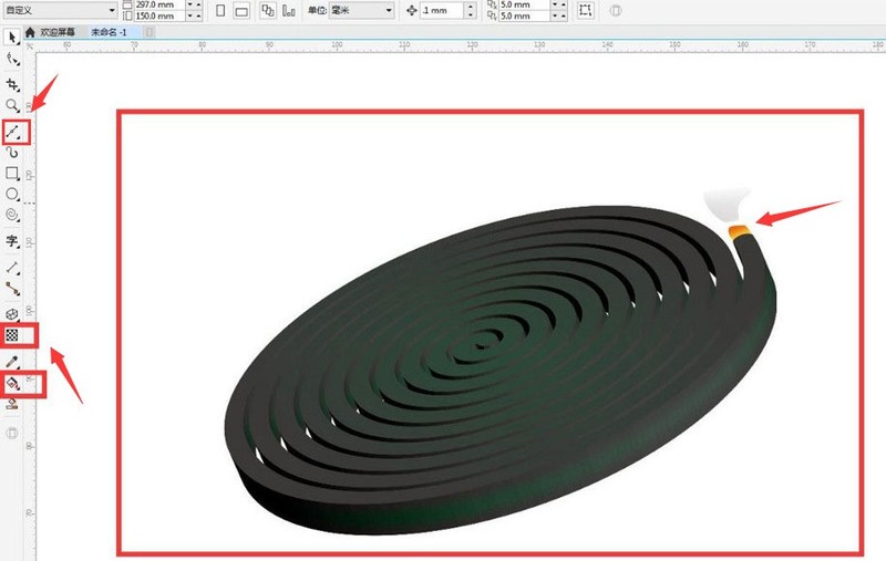 cdr蚊香怎麼畫_cdr繪製燃燒蚊香圖形方法介紹