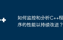 如何监控和分析C++程序的性能以持续改进？