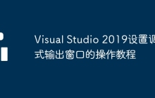 Visual Studio 2019设置调式输出窗口的操作教程