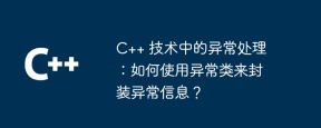 C++ 技术中的异常处理:如何使用异常类来封装异常信息?