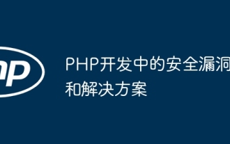 Vulnérabilités de sécurité et solutions dans le développement PHP