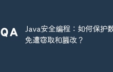 Java安全编程：如何保护数据免遭窃取和篡改？