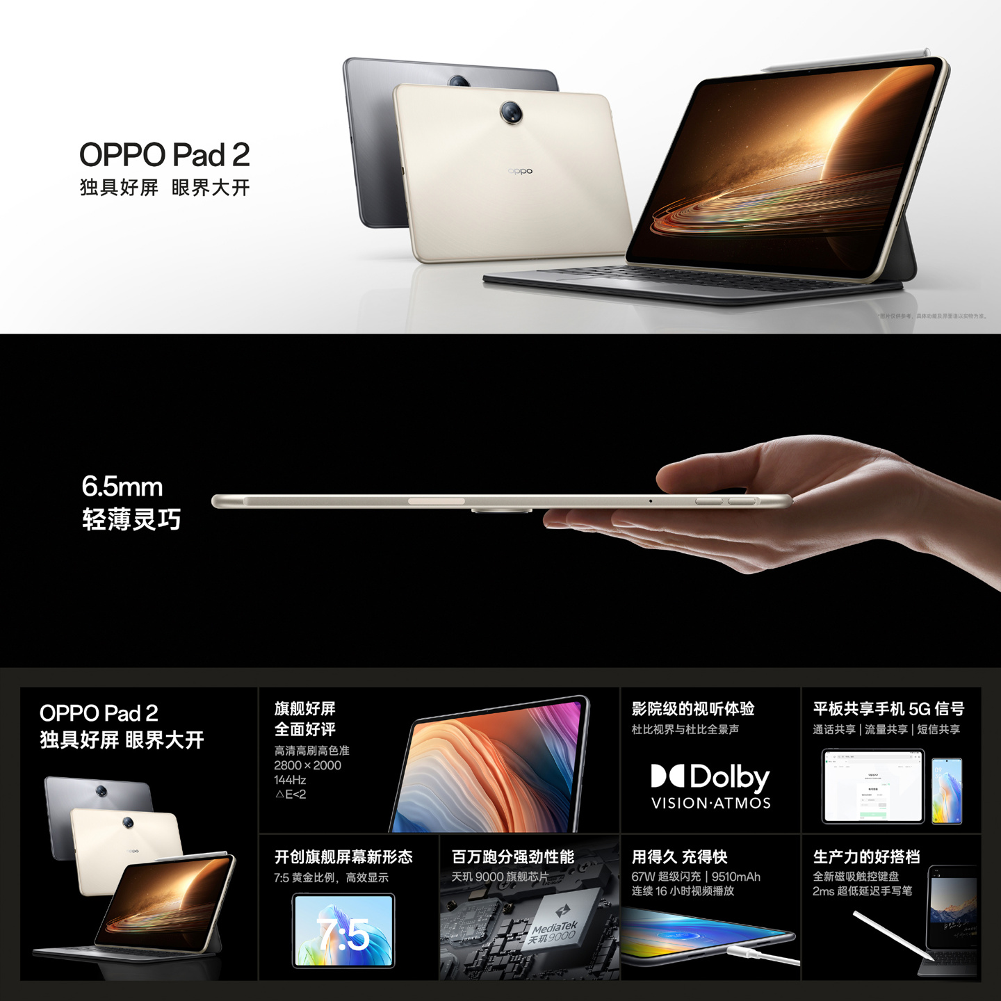 消息称 OPPO Pad 3 平板电脑搭“12.X 英寸”3K LCD 高刷屏,配 16GB RAM + 512GB 存储空间