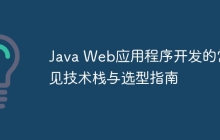 Java Web应用程序开发的常见技术栈与选型指南