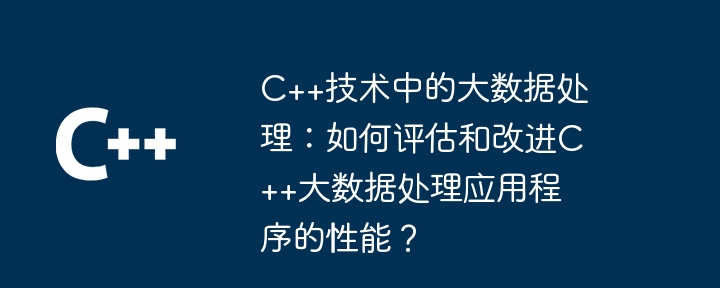 C++技术中的大数据处理：如何评估和改进C++大数据处理应用程序的性能？