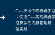 C++技术中的机器学习：使用C++实现机器学习算法的内存管理最佳实践