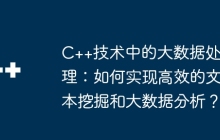 C++技术中的大数据处理：如何实现高效的文本挖掘和大数据分析？
