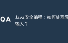 Java安全编程:如何处理异常输入?