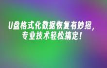 U盘格式化数据恢复有妙招，专业技术轻松搞定！