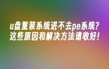 u盘重装系统进不去pe系统?这些原因和解决方法请收好!