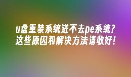 u盘重装系统进不去pe系统?这些原因和解决方法请收好!