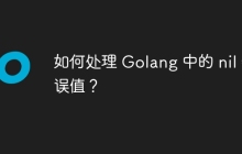 如何处理 Golang 中的 nil 错误值？