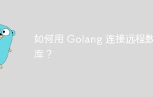 如何用 Golang 连接远程数据库？