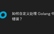 如何自定义处理 Golang 中的错误？