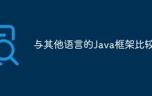与其他语言的Java框架比较