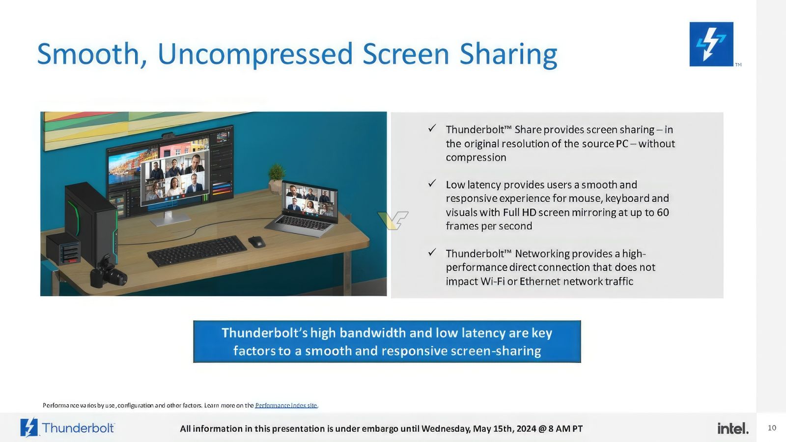 英特尔推出 Thunderbolt Share 软件：支持在两台电脑间传输数据、共享屏幕与外设