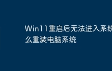 Win11重启后无法进入系统怎么重装电脑系统