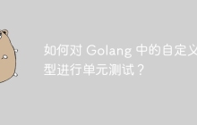 如何对 Golang 中的自定义类型进行单元测试？