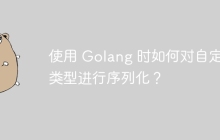 使用 Golang 时如何对自定义类型进行序列化？
