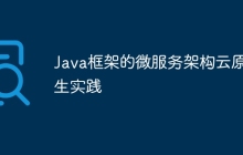 Java框架的微服务架构云原生实践