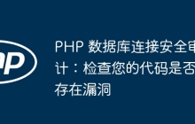 PHP 数据库连接安全审计：检查您的代码是否存在漏洞