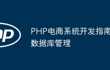 PHP电商系统开发指南数据库管理