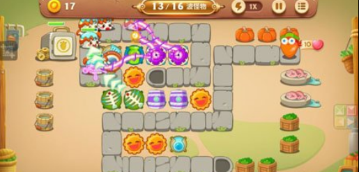 保卫萝卜3夜市22关攻略 集市第22关过关方法