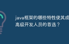 java框架的哪些特性使其成为高级开发人员的首选？