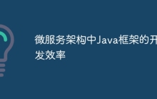 微服务架构中Java框架的开发效率