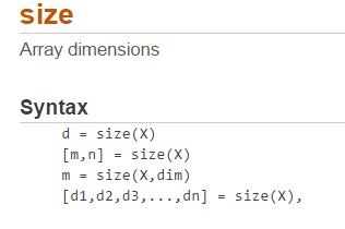 Matlab中size函数使用操作内容