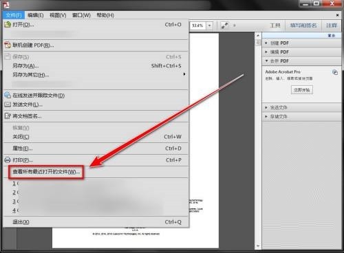Adobe Reader XI怎么查看历史记录 Adobe Reader XI查看历史记录的方法