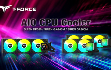 十铨推出三款 T-FORCE SIREN 一体式水冷散热器，均可选装冷头磁吸发光模块