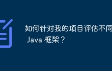 如何针对我的项目评估不同的 Java 框架?