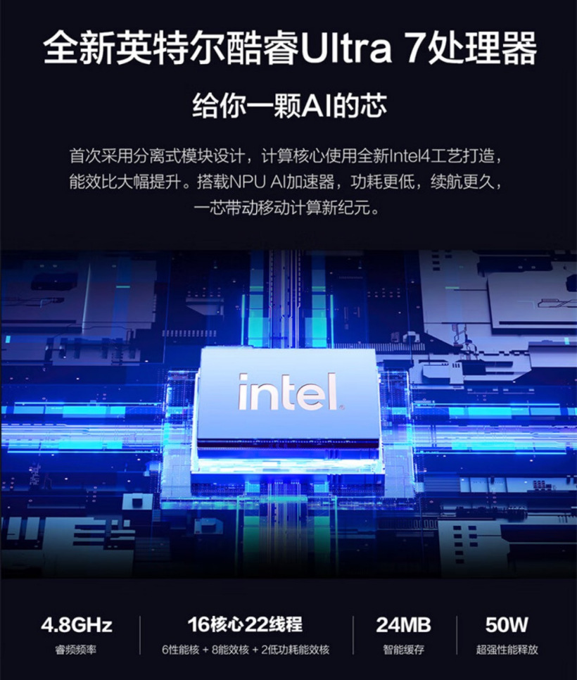 英特尔酷睿 Ultra 7 处理器加持,华硕无畏 Pro15 2024 高能 AI 超轻薄本京东 618 秒杀价 6299 元