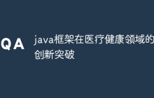 java框架在医疗健康领域的创新突破