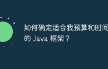 如何确定适合我预算和时间表的 Java 框架?